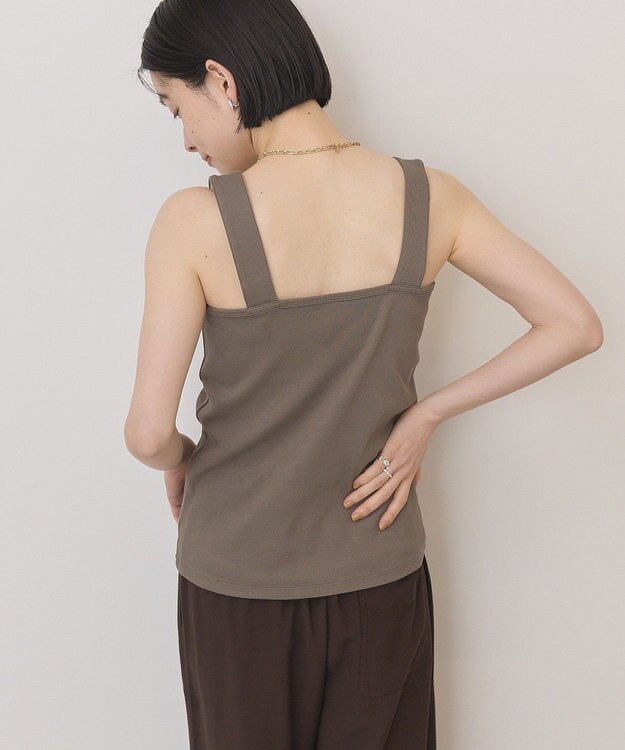 AMERICAN HOLIC 【抗菌防臭】スクエアベアタンクトップ Mocha