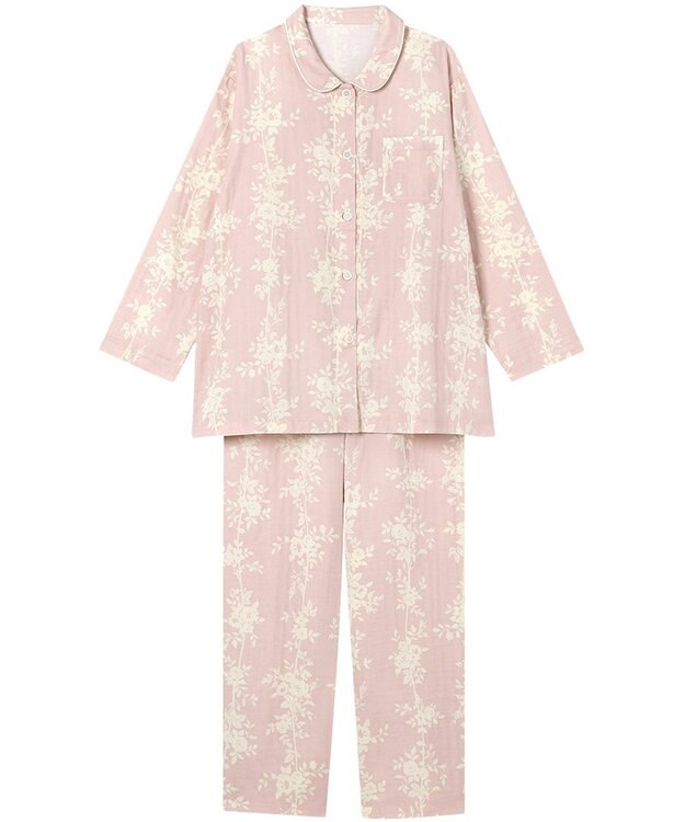 Wing パジャマ 長袖 長ズボン 綿100%(本体) レディース EP7041 ウイング／ワコール ピンク