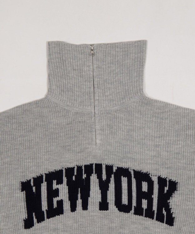 WEGO NEWYORKハーフジップニット 杢グレー