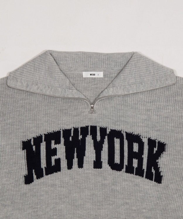WEGO NEWYORKハーフジップニット 杢グレー