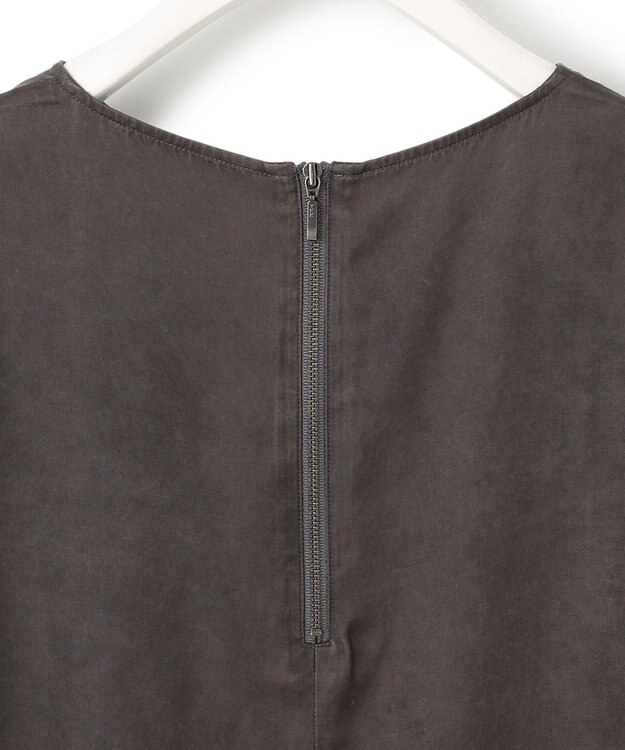 ICB 【洗える】 キュプラピグメントクロス ブラウス チャコール系