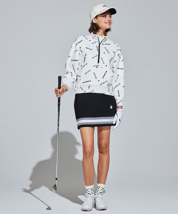 PW CIRCULUS 【 伸縮性あり 】【WOMEN】 LOGO ハーフジッププルオーバー ホワイト系5