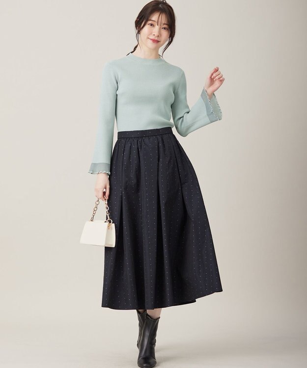 ANY SIS 【洗える】シアーディテール ニット ミント