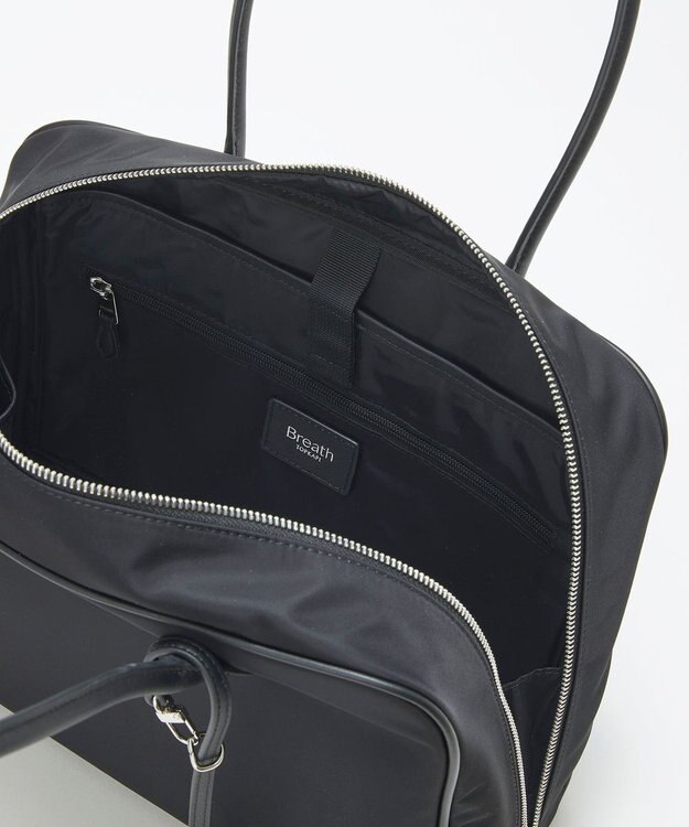 TOPKAPI 【Breath TOPKAPI】PRIM プリム ナイロン ラウンドスクエア ボストン トートバッグ チャーム付き　A4 / 軽量 ブラック