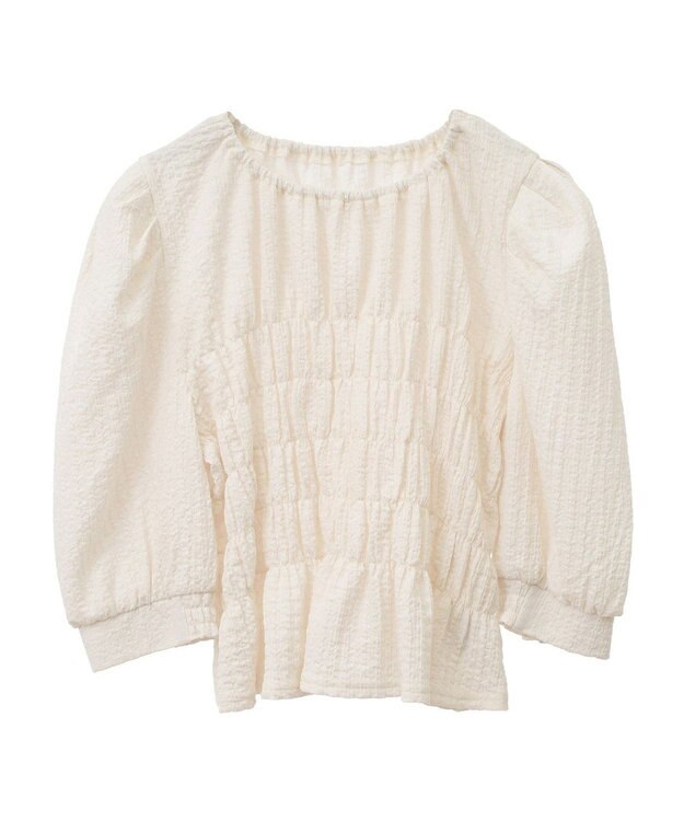 earth music&ecology ポコポコシャーリングトップス White