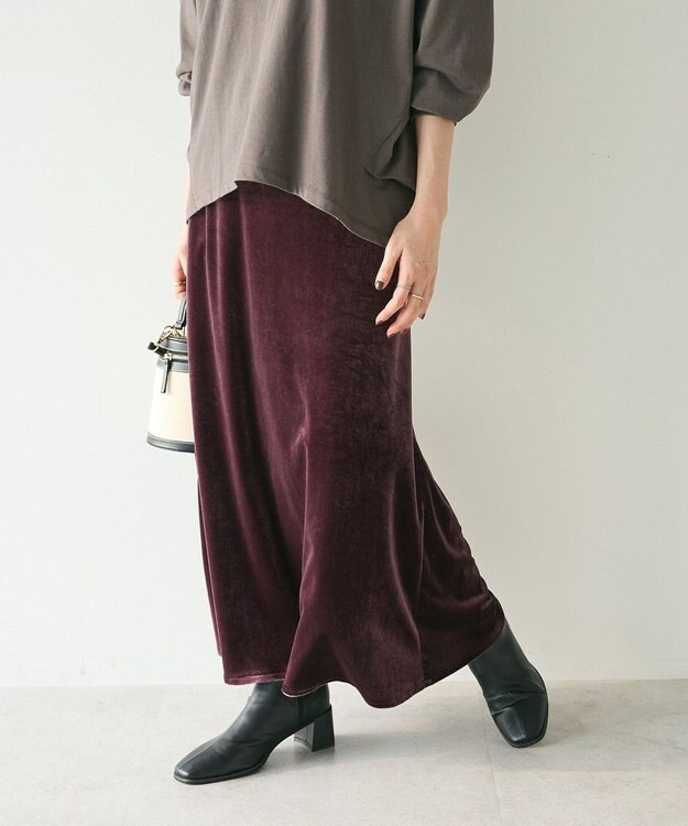 CRAFT STANDARD BOUTIQUE ベロアマーメイドスカート Bordeaux