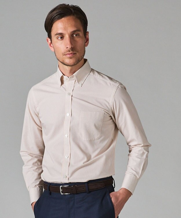 GOTAIRIKU 【形態安定】PREMIUMPLEATS_ボタンダウン 通年ドレスシャツ ベージュ系4