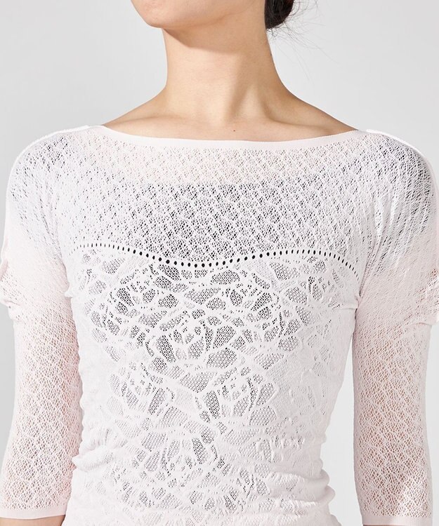 Chacott キシリトールボートネックニットトップ ピンク