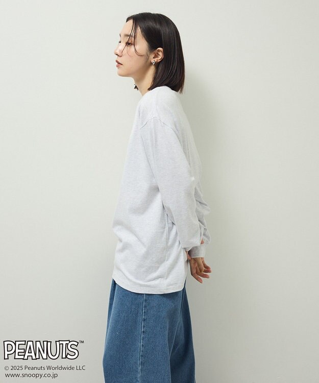 Green Parks ■PEANUTS クロスステッチロンTEE White Mixture