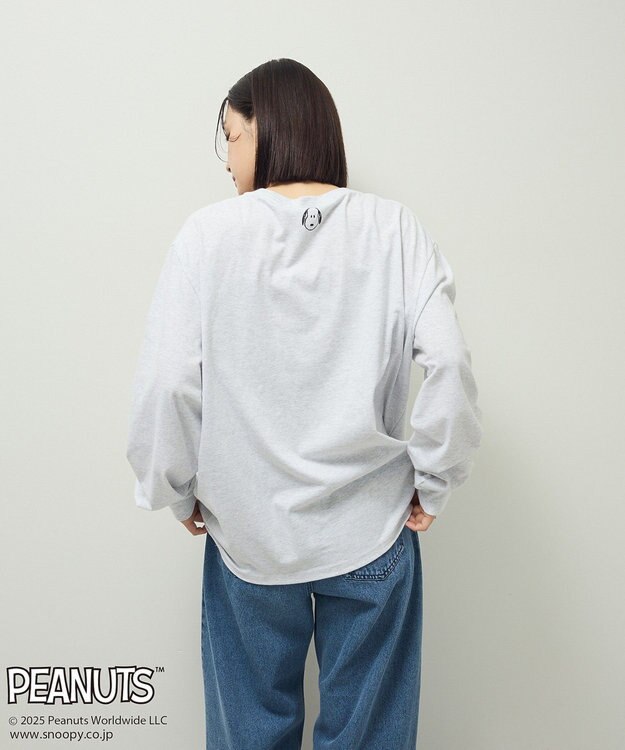 Green Parks ■PEANUTS クロスステッチロンTEE White Mixture