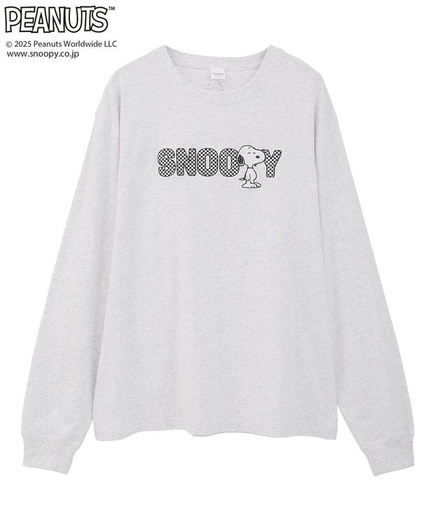 Green Parks ■PEANUTS クロスステッチロンTEE White Mixture