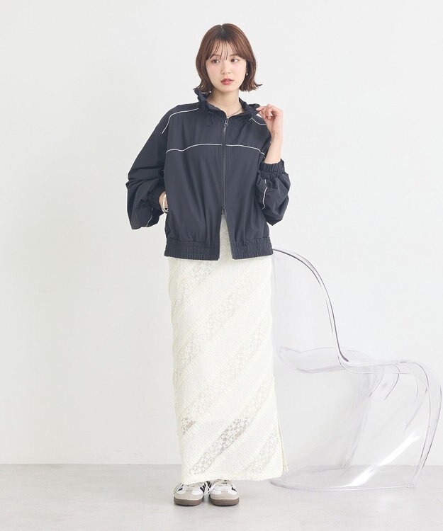 earth music&ecology 総レースナロースカート Ivory