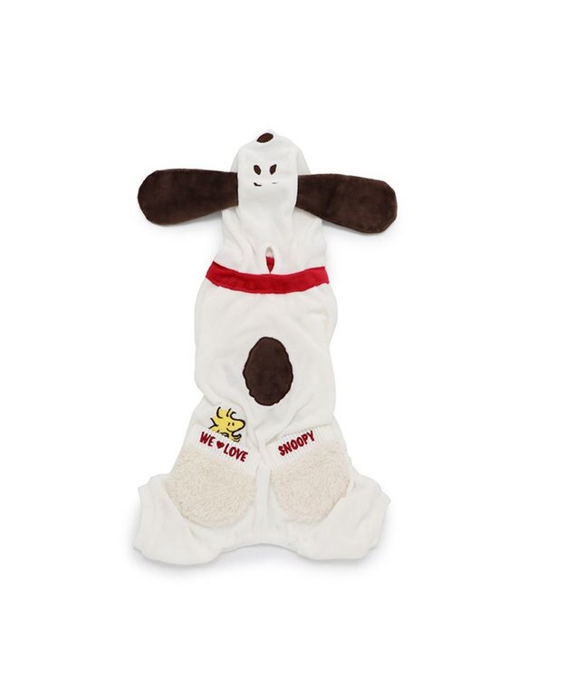 PET PARADISE スヌーピー なりきり ベロア ロンパース 【小型犬】 白~オフホワイト