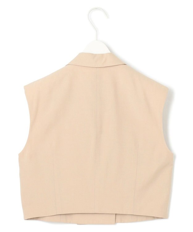 ICB 【接触冷感・UVカット・洗える】 T/Rドライリネン ショートジレ ベージュ系