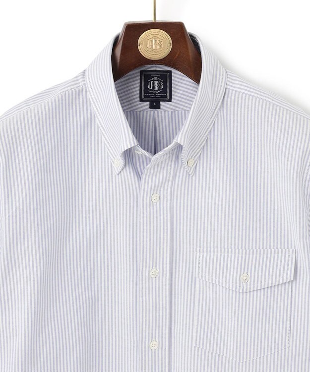 J.PRESS MEN 【J.PRESS BASIC】アービングボタンダウンキャンディストライプ 半袖シャツ ダルブルー系1