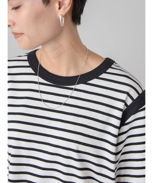 AMERICAN HOLIC バイカラーボーダーカットプルオーバー Border Black