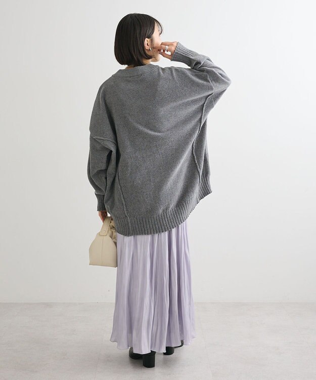 Green Parks リラックスモールニットチュニック Gray