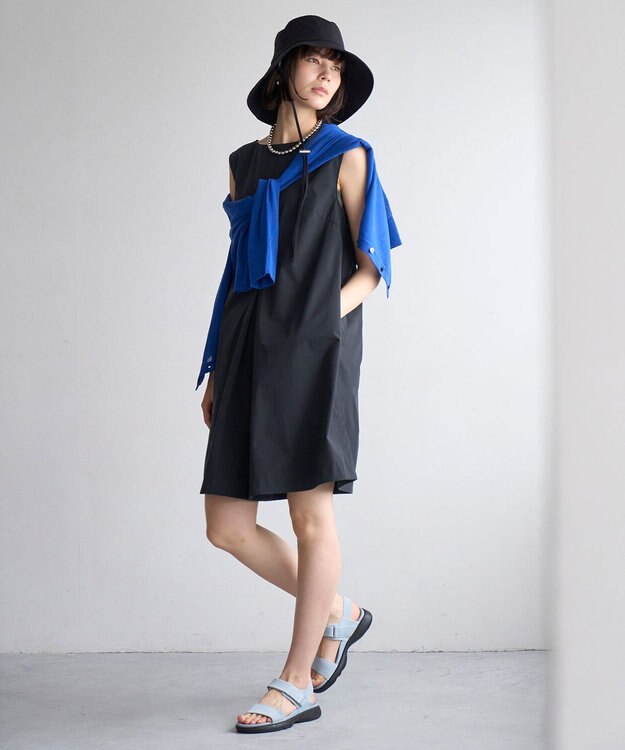 UNFILO 【洗える/接触冷感】 フロスティコットン クロップドカーディガン ブルー