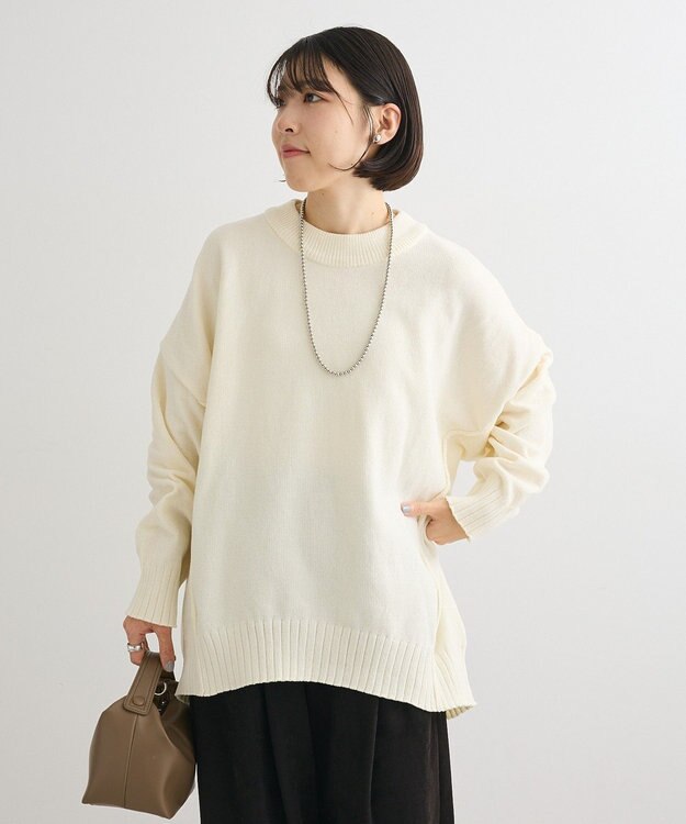 Green Parks リラックスモールニットチュニック Off White