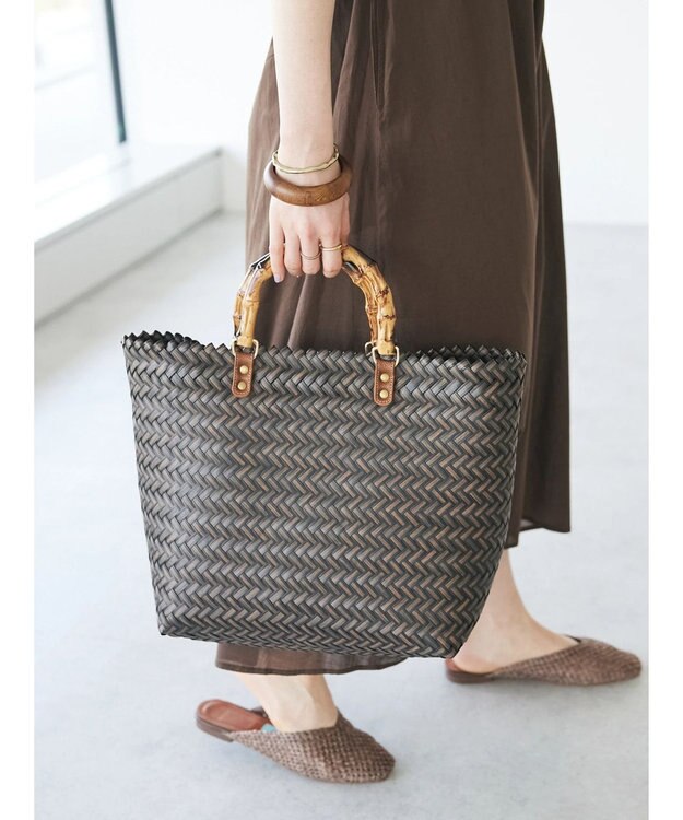 CRAFT STANDARD BOUTIQUE バンブー風ハンドルメルカドトートバッグ Brown