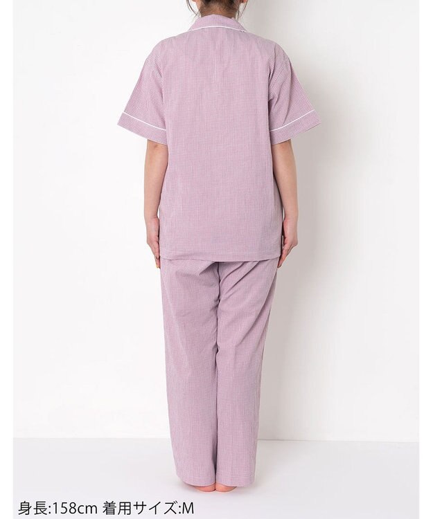 ワコール／睡眠科学 【パジャマ】　5分袖　長ズボン　綿100%　楊柳素材　睡眠科学／ワコール　YDT138 ロマンピンク