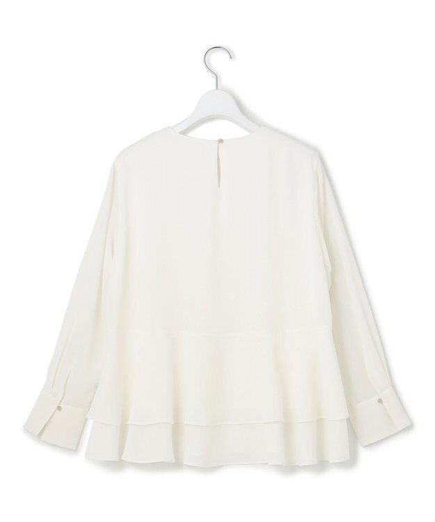 23区 【洗える】テプラマットシフォン ブラウス ホワイト系