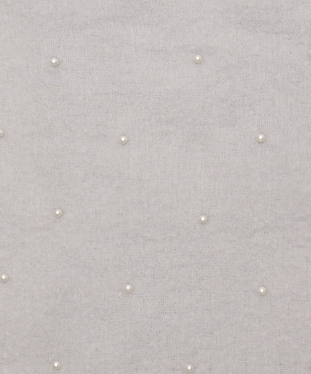 WEGO パール付きワイドフリンジストール ライトグレー