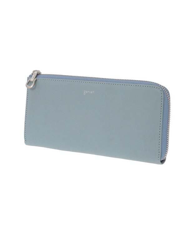 genten 【福財布】アルモニア L字ファスナー長財布 ベビーブルー