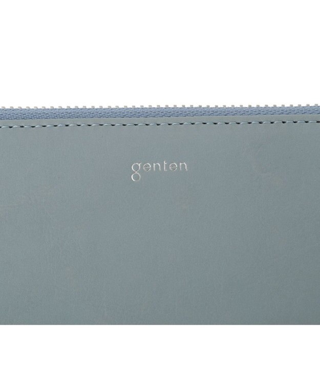 genten 【福財布】アルモニア L字ファスナー長財布 ベビーブルー