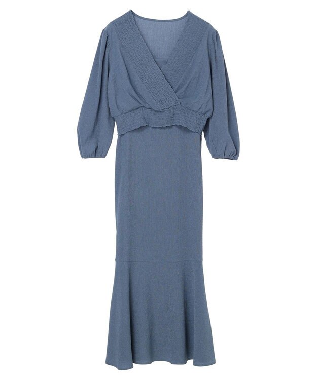 earth music&ecology ＳＥＴ２点カシュクールプルオーバー＋ワンピース Blue