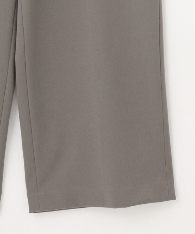 自由区 【裏起毛/撥水加工】TRギャバ ワイドクロップドパンツ カーキ系