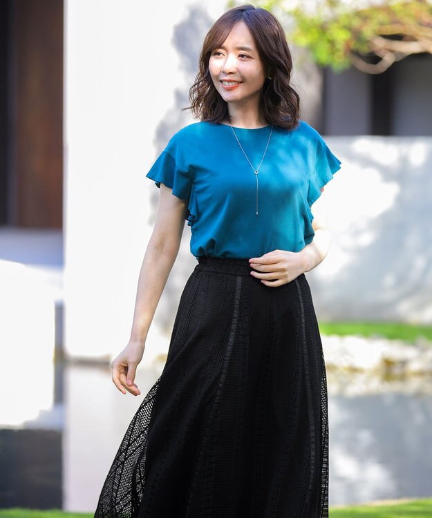 Tiaclasse ラインレーススカート ブラック