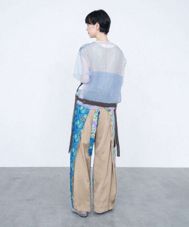 COQ STRATA 和紙ショート丈ベスト スカイブルー