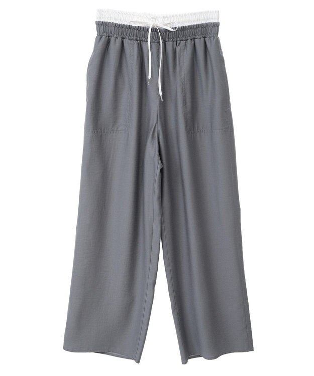 Green Parks 接触冷感ウエストレイヤードツイルパンツ Dark Navy