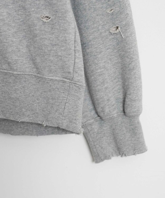 WEGO ダメージプルオーバースウェット 杢グレー