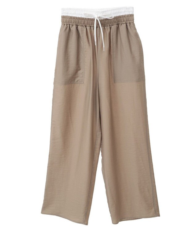 Green Parks 接触冷感ウエストレイヤードツイルパンツ Dark Navy