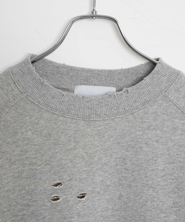 WEGO ダメージプルオーバースウェット 杢グレー