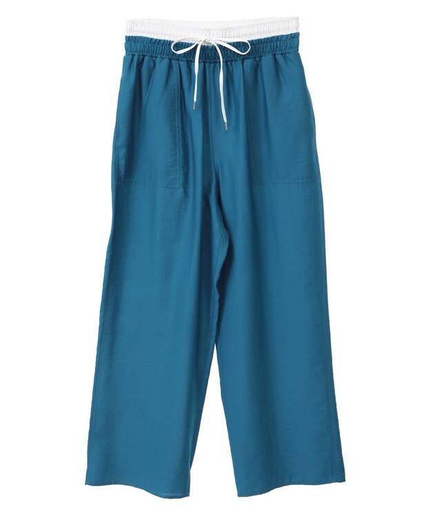 Green Parks 接触冷感ウエストレイヤードツイルパンツ Dark Navy