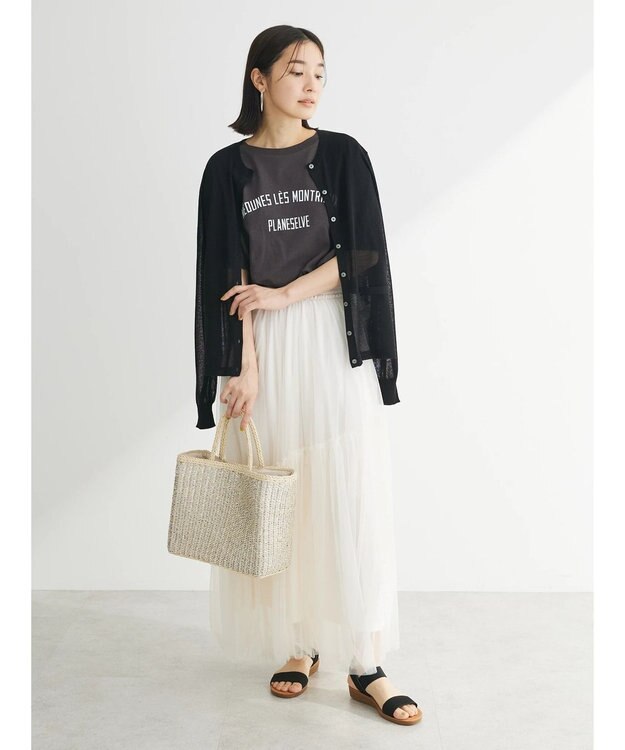 Green Parks 推しニット　クルーネックカーディガン Black