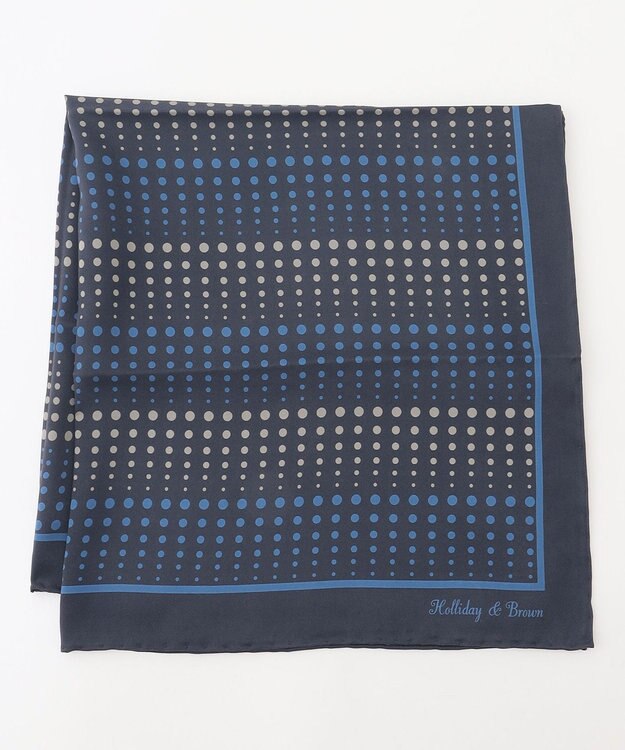 JOSEPH ABBOUD ドットプリント　スカーフ ネイビー系5