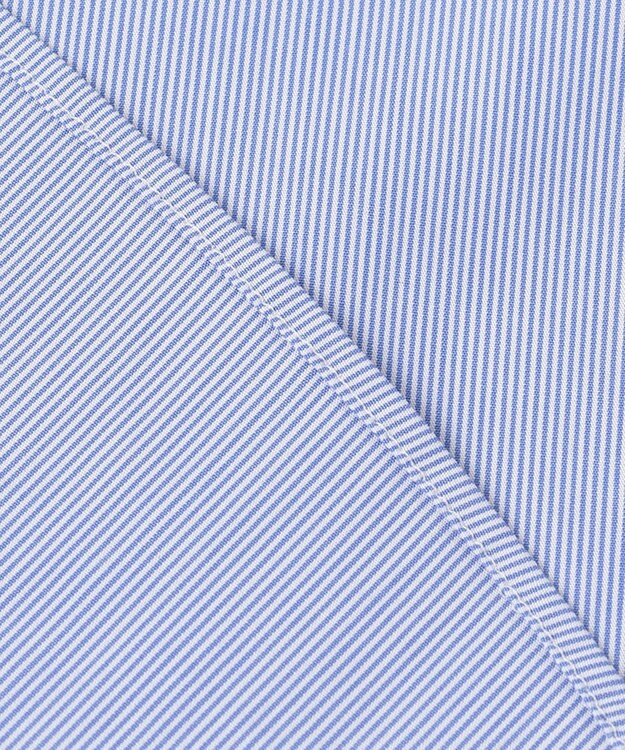 23区 L 【洗える】コットンポプリン スタンドカラー ブラウス ブルーストライプ