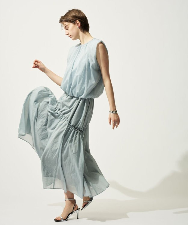 uncrave シアープルーフナイロン ドローコードスカート サックス