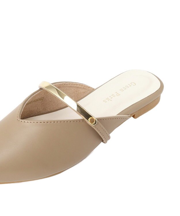 Green Parks Ｖカットメタルパーツミュール Beige