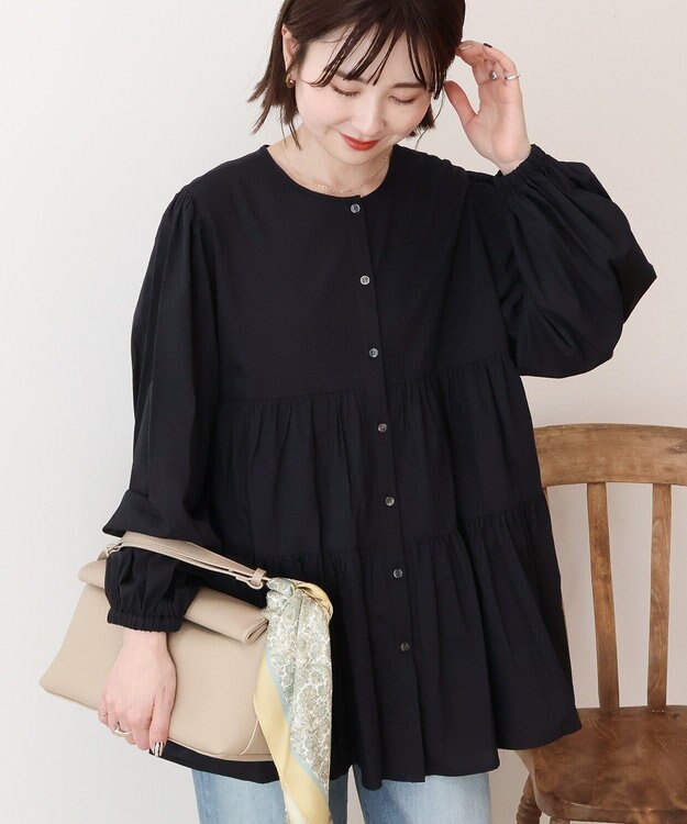AMERICAN HOLIC 【先行予約】【WEB限定】ティアードギャザーブラウス Black