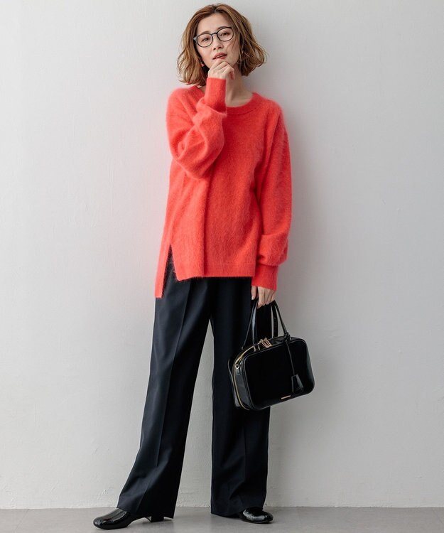 23区 S ウールカシミヤシャギー ニット オレンジ系