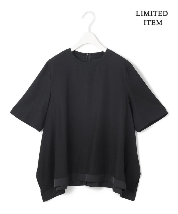 ICB L 【WEB限定・UVケア・速乾・洗える】 FluidBackSatin  Tブラウス ブラック系