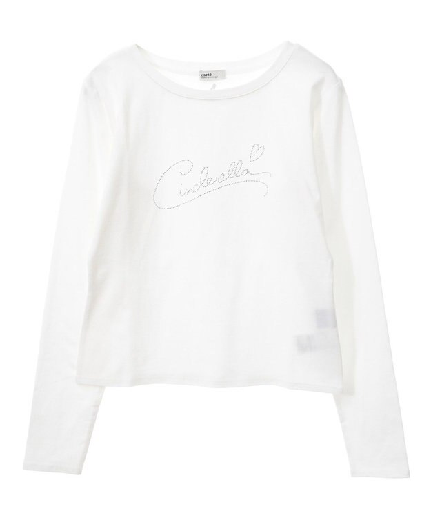 earth music&ecology シンデレラ／ビジューロゴプルオーバー White