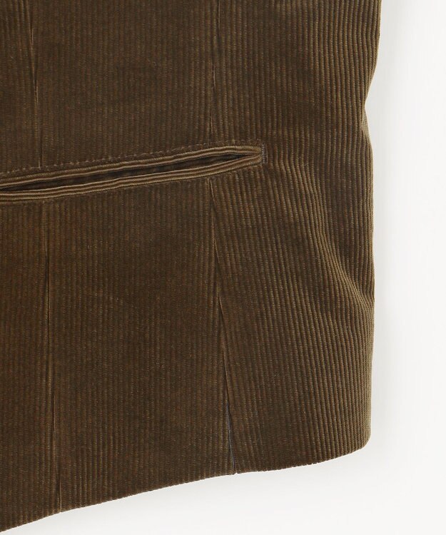 JOSEPH ABBOUD 【遠州産素材/オーガニックコットン】ソフトコーデュロイ ベスト ダークブラウン系