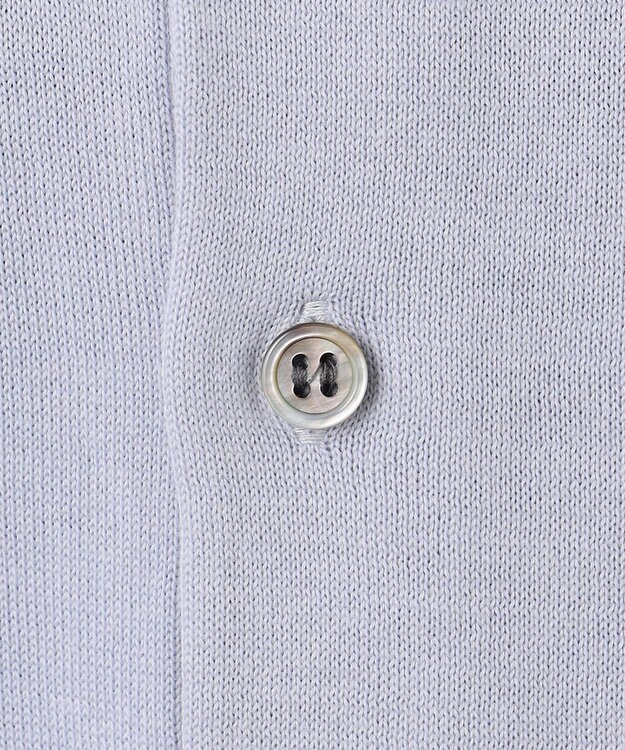 GOTAIRIKU GOLD LABEL/WEB&一部店舗限定【洗える】シーアイランドコットン ラグラン半袖ニットポロ サックスブルー系