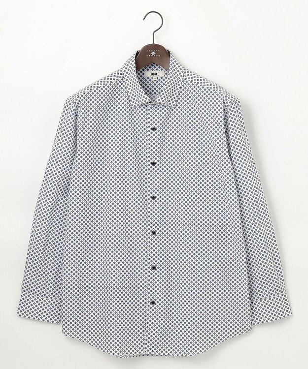 JOSEPH ABBOUD 【キングサイズ・オーガニックコットン使用】ジオメトリックパターンシャツ ダルブルー系5